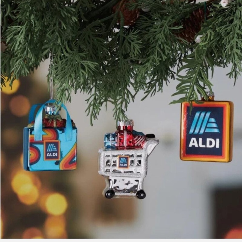 Aldi Finds Merry Moments Glass Ornaments 3 Pack Aisle of Shame, NIB
